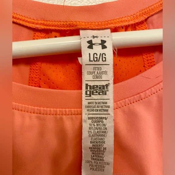 Under Armor heat gear fitted tank top
color: neon orange size large - Picture 3 of 3